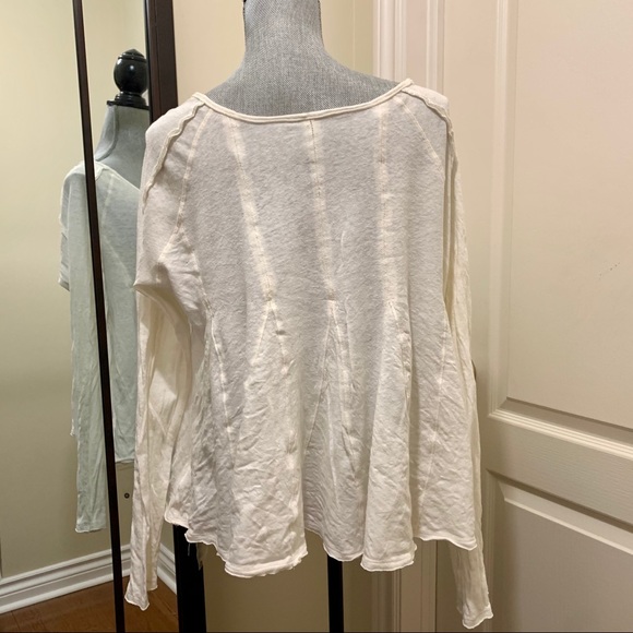 Free People Flared Henley linen blend lagenlook - Picture 2 of 5